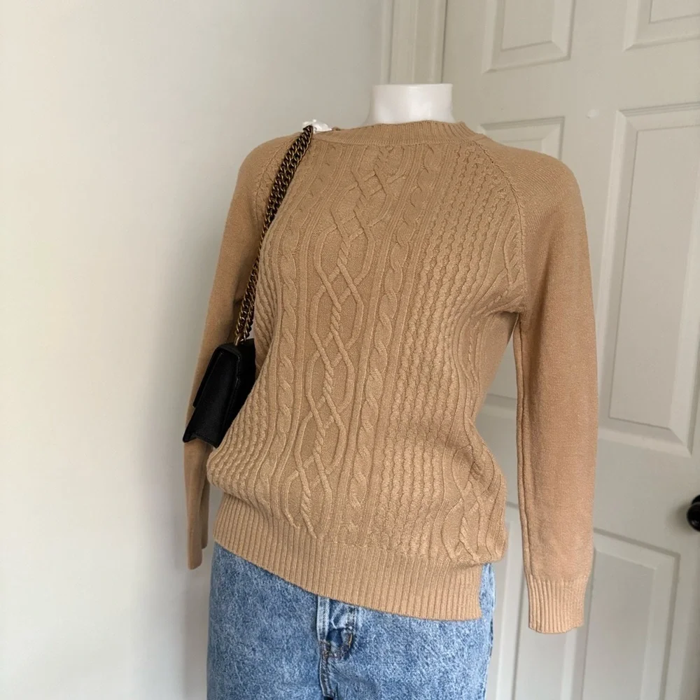 Victoria Camel Cable Knit Sweater